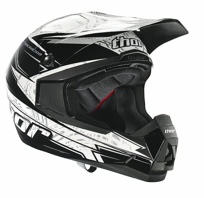 Casco Cross Thor Quadrant Stripe nero