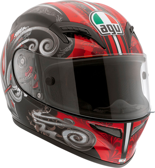 Casco moto Agv Grid Multi Stigma nero-rosso