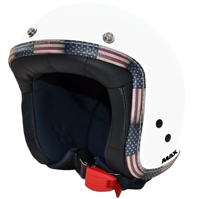 Casco jet Max Flag USA Bianco