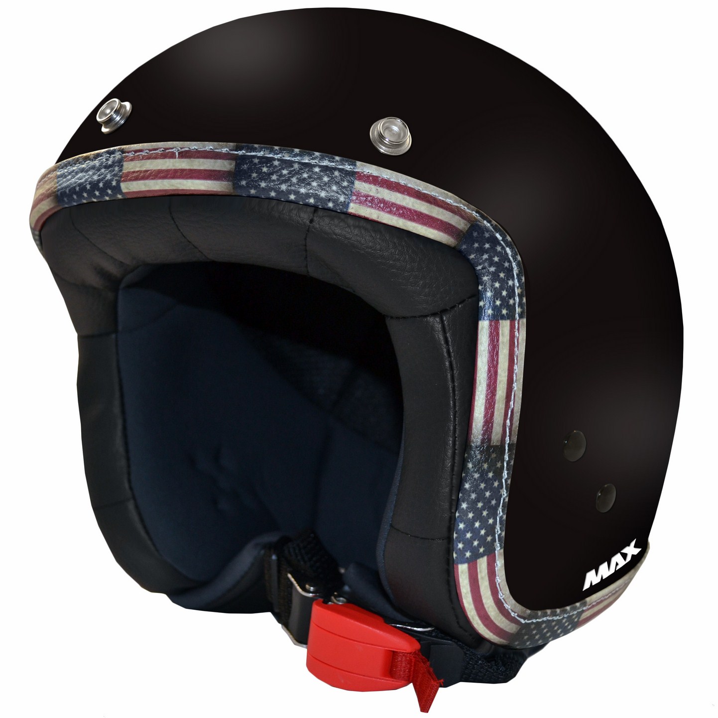 Casco jet Max Flag USA Cromo Nero