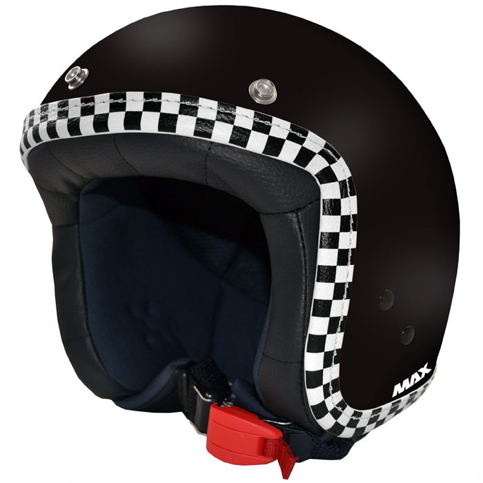 Casco jet Max Flag Scacchiera Nero opaco