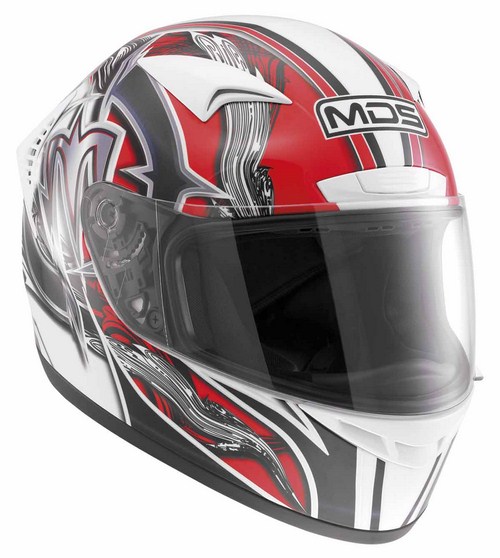 Casco moto Mds by Agv M13 Multi Brush bianco rosso