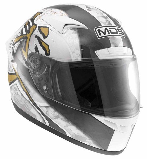 Casco moto MDS by Agv M13 Multi Ronin bianco gunmetal