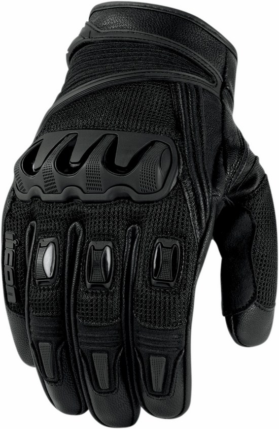 Guanti moto estivi Icon Compound Nero
