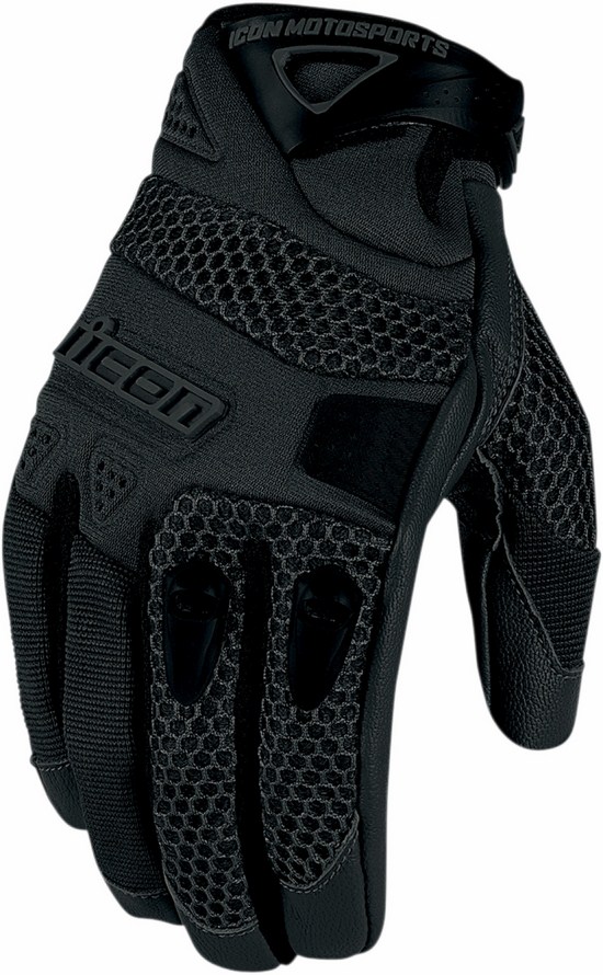 Guanti moto estivi Icon Anthem Nero