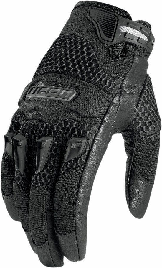 Guanti moto donna pelle Icon Twenty-Niner Nero