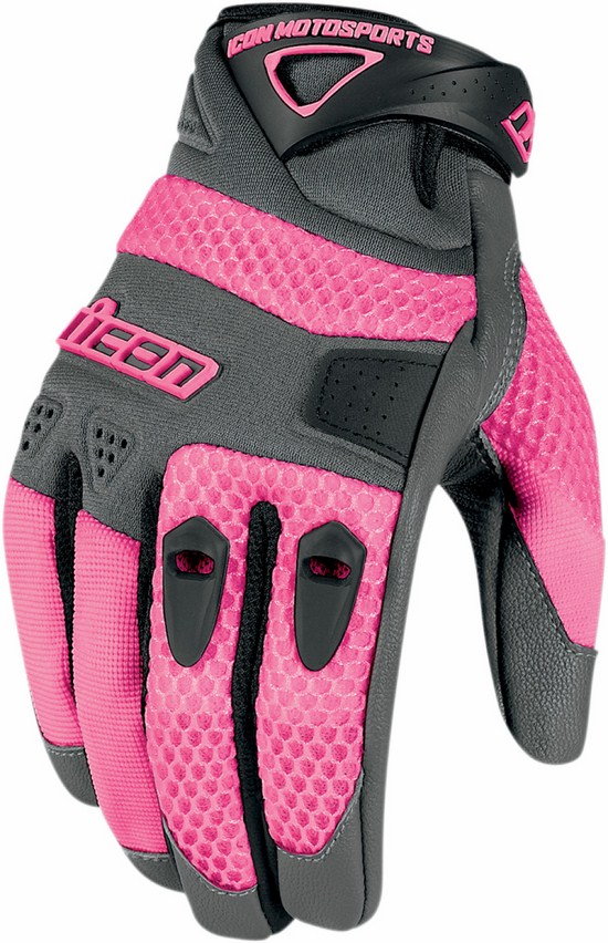 Guanti moto donna estivi Icon Anthem Grigio Rosa