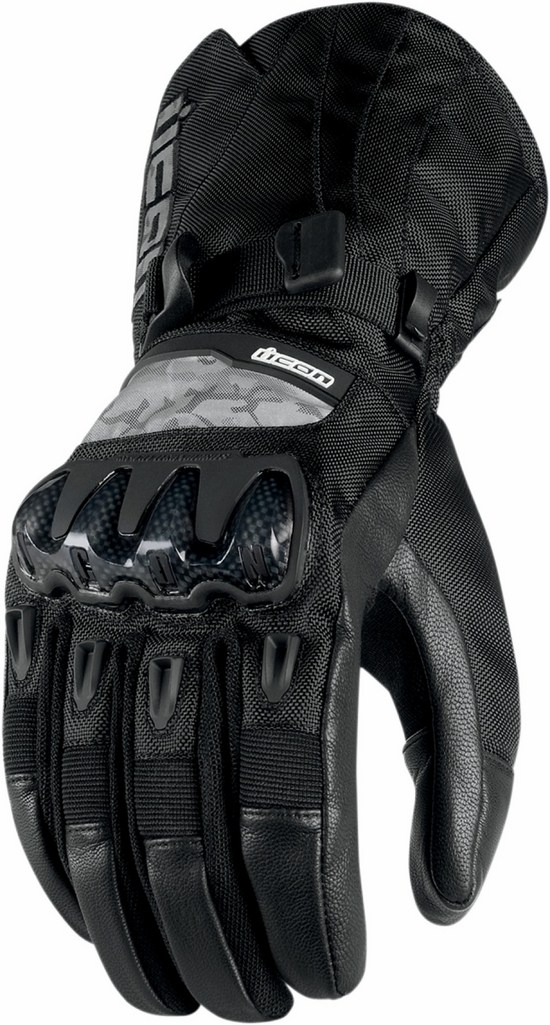 Guanti moto impermeabili Icon Patrol Nero