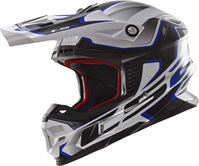 Casco cross Ls2 MX456 Light Compass Bianco Blu