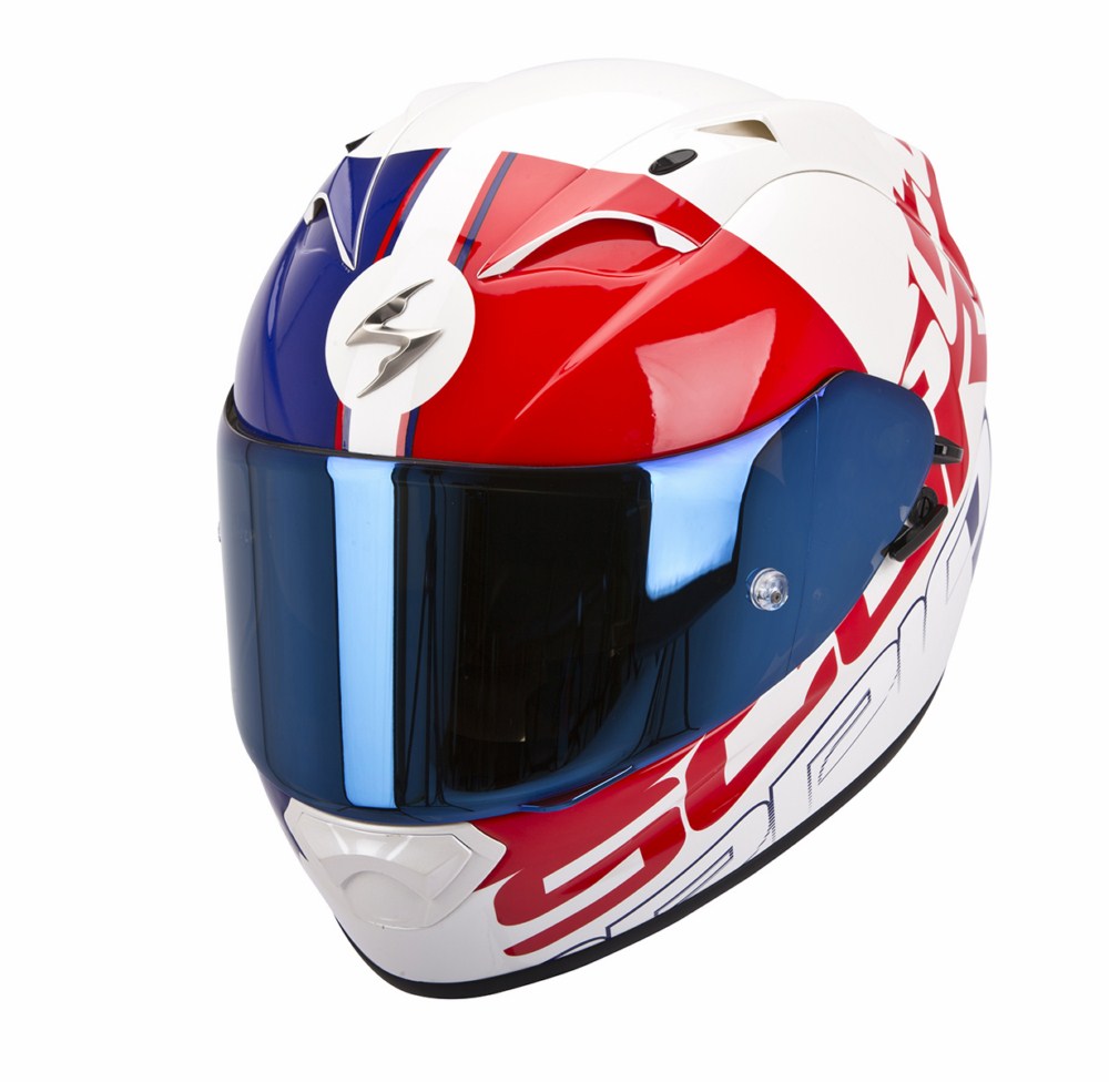 Casco integrale Scorpion Exo 1200 Air Quarterback bianco rosso