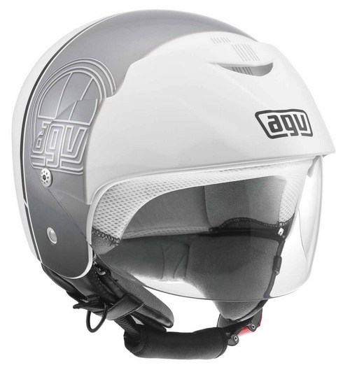 Casco moto Agv Bali II Multi Stripe bianco-gunmetal