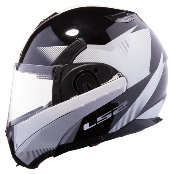Casco modulare LS2 FF393 Hawk Nero opaco Bianco