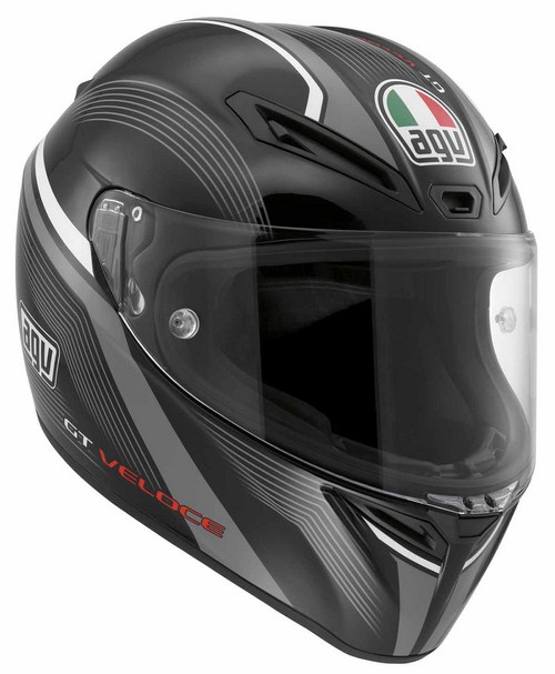 Casco moto Agv GT Veloce Multi Aspide nero-gunmetal-bianco
