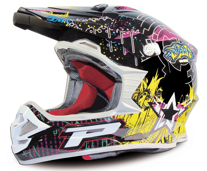 Casco cross Progrip Tricomposito Multicolor