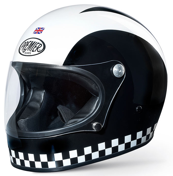 Casco integrale Premier Trophy Retrò Nero Bianco