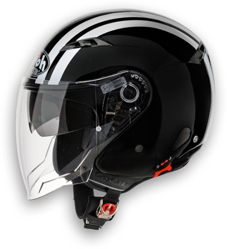 Casco moto Urban Jet Airoh City One Flash nero lucido