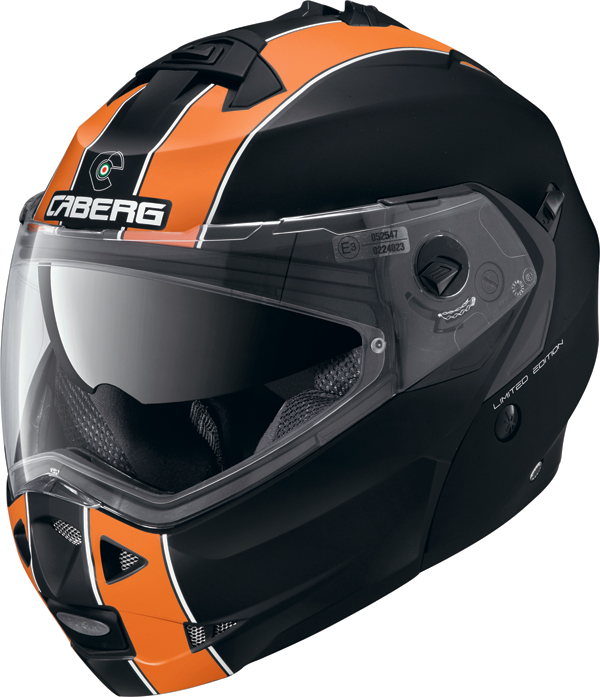 Casco modulare Caberg DUKE LEGEND nero opaco arancio