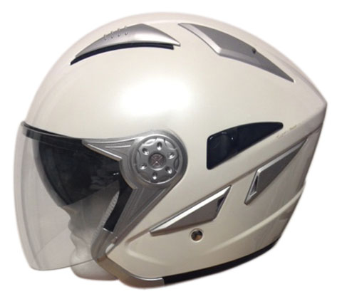 Casco jet con visierino parasole Motocubo Sun Bianco perla