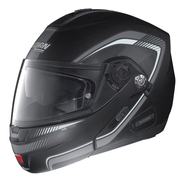 Casco moto Nolan N91 Revenge N-Com nero opaco-bianco