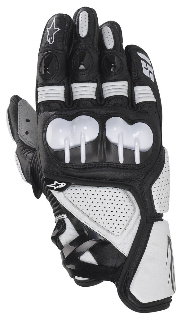 Guanti moto pelle Alpinestars S-1 nero-bianco