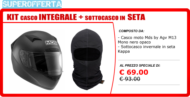 Kit Casco integrale + Sottocasco seta Kit Casco integrale + Sottocasco seta